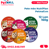 Combo pate mèo NutriPlan 160g - 12 lon Mix vị Petmall