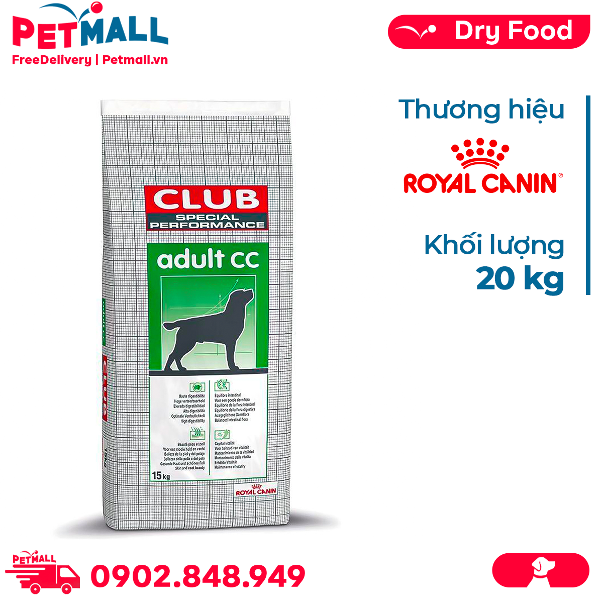 Thức ăn chó Royal Canin Club PRO Adult 20kg Petmall 2022 – 