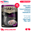  Hộp 12 Gói 70G - Pate mèo MARIA Tuna & Salmon in Gravy - Vị Cá ngừ và Cá hồi Petmall 