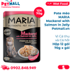 Hộp 12 Gói 70G - Pate mèo MARIA Mackerel with Salmon in Jelly - Vị Cá thu và Cá hồi Petmall