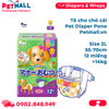 Tã cho chó cái Pet Diaper Petsmix Pone size 2L 55-70cm | 12 miếng | >14kg Petmall 