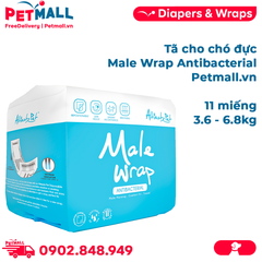 Tã cho chó đực Male Wrap Antibacterial - 11 miếng | 3.6 - 6.8kg Petmall