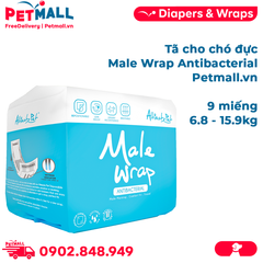 Tã cho chó đực Male Wrap Antibacterial - 9 miếng | 6.8 - 15.9kg Petmall