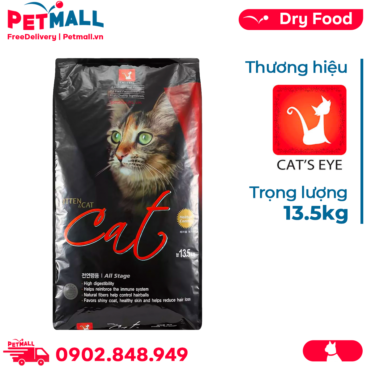 Thức ăn mèo CAT EYE 13.5kg Petmall