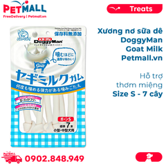 Xương nơ sữa dê DoggyMan Goat Milk Size S - 7 cây - Hỗ trợ thơm miệng Petmall