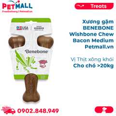 Xương gặm BENEBONE Wishbone Chew Bacon Medium Size cho chó >20kg - vị thịt xông khói Petmall