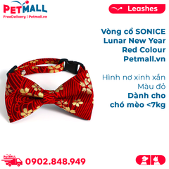 Vòng cổ SONICE Lunar New Year Red Colour <7kg - Hình nơ xinh xắn Petmall