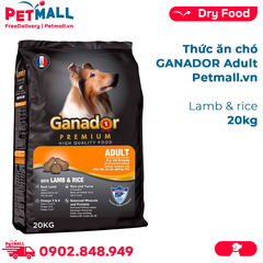 20KG - Thức ăn chó GANADOR Adult - Lamb & Rice Petmall