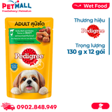 Hộp 12 Gói 130G - Pate Pedigree Adult Smoky Beef & Chicken in Gravy - Vị bò và gà xông khói, cho chó trưởng thành Petmall