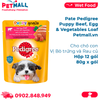  Hộp 12 Gói 80G - Pate Pedigree Puppy Beef, Egg & Vegetables Loaf - Cho chó con, vị Bò, Trứng và Rau Petmall 