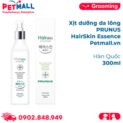 Xịt dưỡng da lông Prunus HairSkin Essence 300ml - Hàn Quốc Petmall