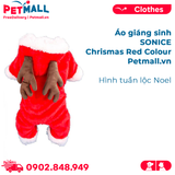 Áo giáng sinh SONICE Chrismas Red Colour - Hình Tuần Lộc noel Petmall