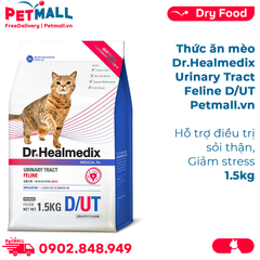1.5KG - Thức ăn mèo Dr Healmedix Urinary Tract Feline D/UT  - Hỗ trợ điều trị sỏi thận, giảm stress Petmall