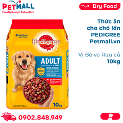 10KG - Thức ăn cho chó lớn PEDIGREE - vị Bò và Rau củ Petmall