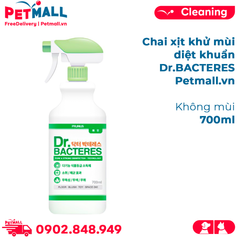 Chai xịt khử mùi diệt khuẩn Prunus Dr.BACTERES 700ml - Không mùi Petmall