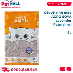 Cát vệ sinh mèo ACRO SOYA Cat Litter 5L - Lavender Petmall - Giống Cature Tofu
