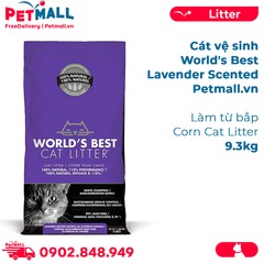 Cát vệ sinh World's Best Lavender Scented 9.3kg - làm từ bắp - Corn Cat Litter Petmall