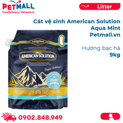 Cát vệ sinh American Solution Aqua Mint Bentonite Cat Litter 9kg - Mùi bạc hà Petmall