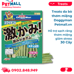 Treats da bò thơm miệng Doggyman - 30 cây - Hỗ trợ sạch răng thơm miệng, giảm stress Petmall