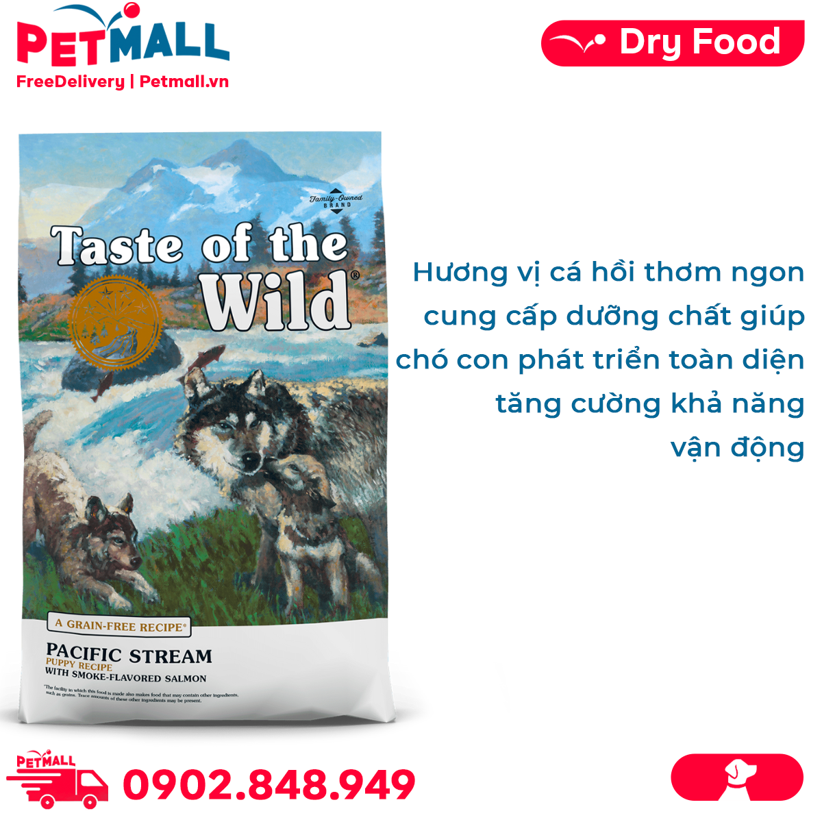 Taste of the wild pacific stream puppy 2kg cheap