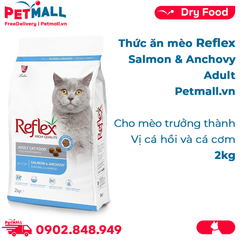2KG - Thức ăn mèo Reflex Salmon & Anchovy Adult - Dành cho mèo trưởng thành, vị cá hồi và cá cơm Petmall