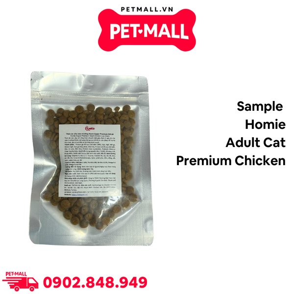 Sample Thức ăn cho mèo trưởng thành 50g - Thịt Gà Homie Premium Petmall