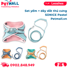 Set yếm + dây dắt thú cưng SONICE Pastel Petmall