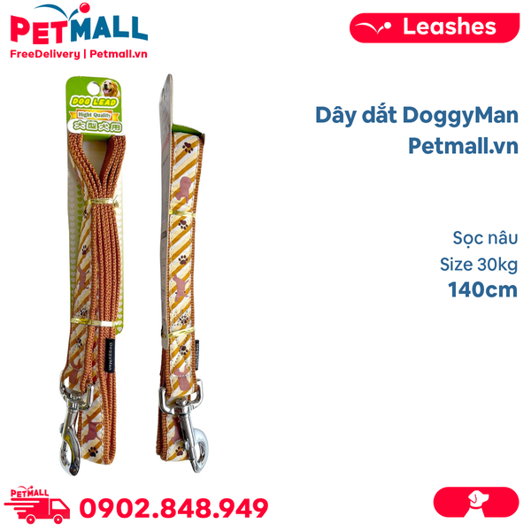 Dây dắt DoggyMan Size 30kg | 140cm - Sọc nâu Petmall