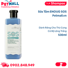 Sữa tắm ENOUG SOS SPECIAL FOR WHITE HAIR Dành Cho thú cưng có bộ lông trắng 530ml - Xanh dương Petmall