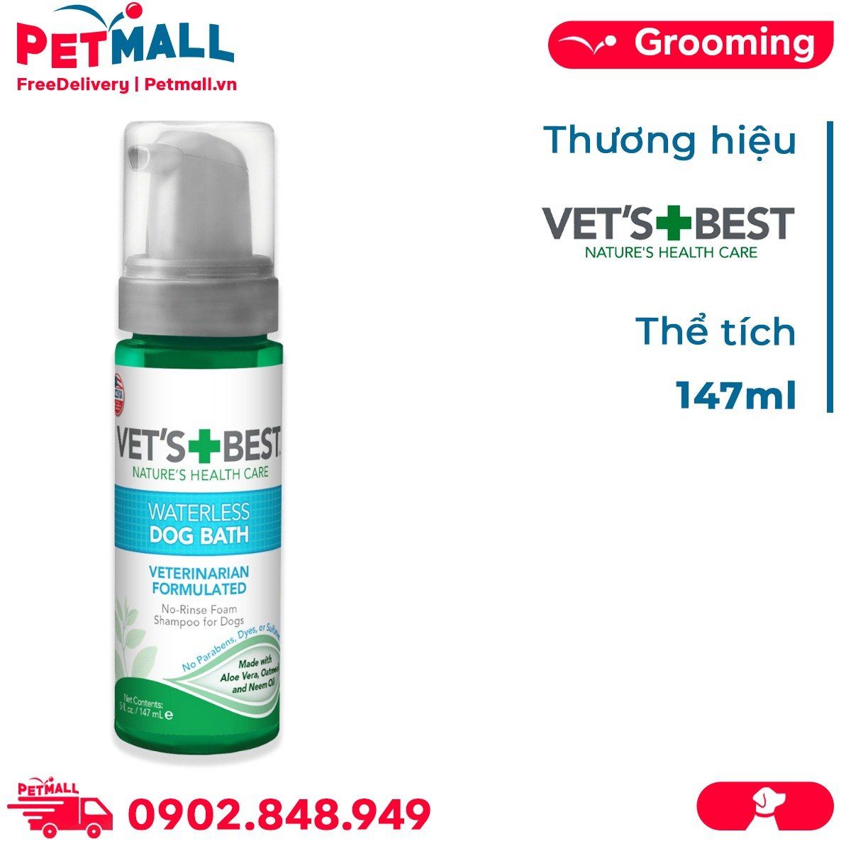 T m kh Vet s Best Waterless Dog Bath 147ml H ng l h i v b t
