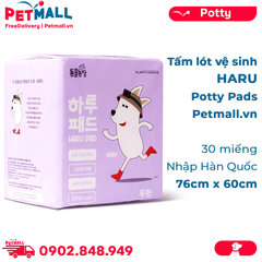 Tấm lót vệ sinh HARU Potty Pads 76cm x 60cm - 30 miếng nhập Hàn Quốc Petmall