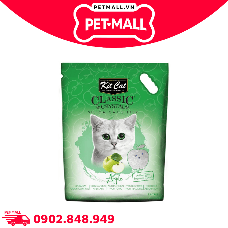 Cát vệ sinh Kitcat Crystal Cat Litter 5L - Thuỷ tinh thể Silica Petmall