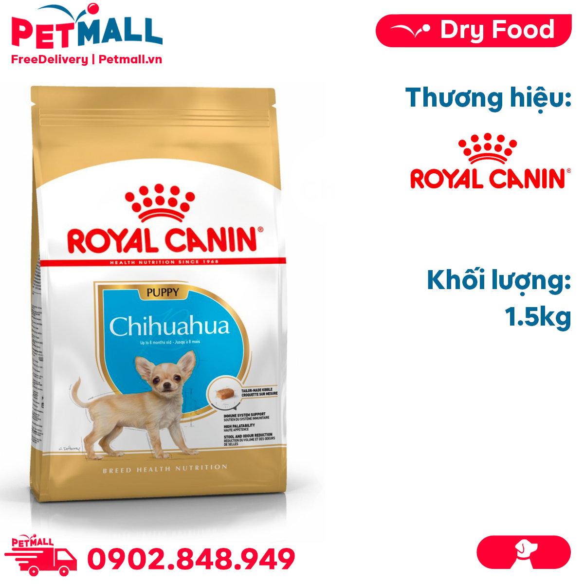 Thức ăn chó Royal Canin Chihuahua Puppy 1.5kg Petmall 2022 – PETMALL.VN
