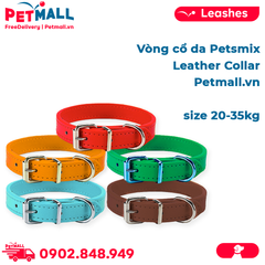 Vòng cổ da Petsmix Leather Collar size 20-35kg Petmall