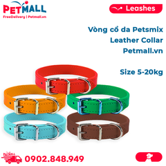 Vòng cổ da Petsmix Leather Collar size 5-20kg Petmall