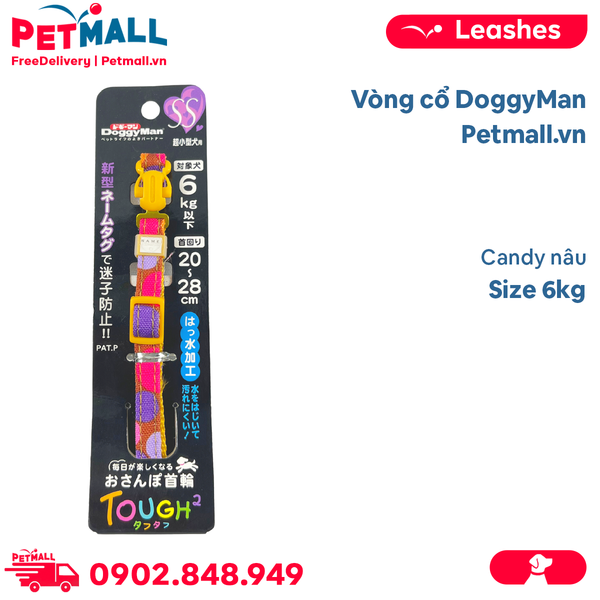 Vòng cổ DoggyMan Size 6kg - Candy nâu Petmall