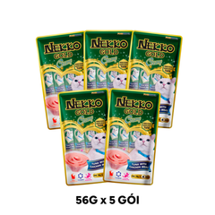 Combo Treats Nekko Gold Cream Tuna with Chicken Meat 56g - 5 gói - Dạng kem, vị Cá ngừ và Thịt gà Petmall