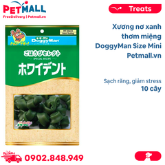 Xương nơ xanh thơm miệng DoggyMan Size Mini - 10 cây - Sạch răng, giảm stress Petmall