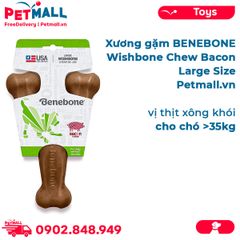 Xương gặm BENEBONE Wishbone Chew Bacon Large Size cho chó >35kg - vị thịt xông khói Petmall