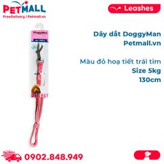 Dây dắt DoggyMan Size 5kg | 130cm - Màu đỏ hoạ tiết trái tim Petmall