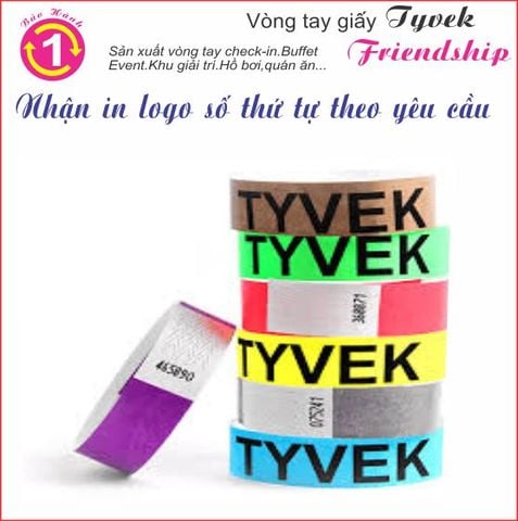  In Vòng Tay giấy Tyvek 