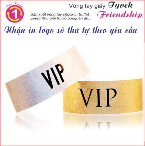  6. Vòng tay giấy Tyvek vàng đồng cao cấp 