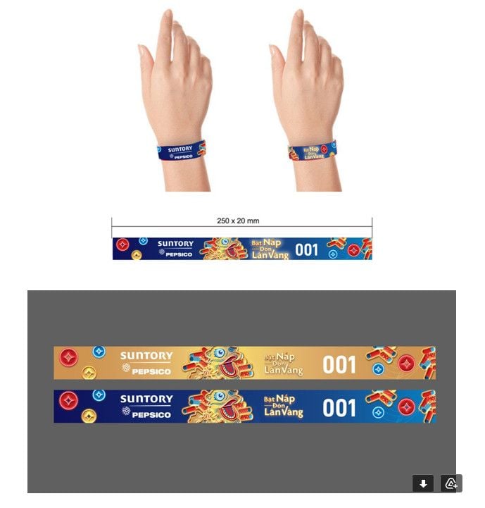 6. Vòng tay giấy Tyvek vàng đồng cao cấp