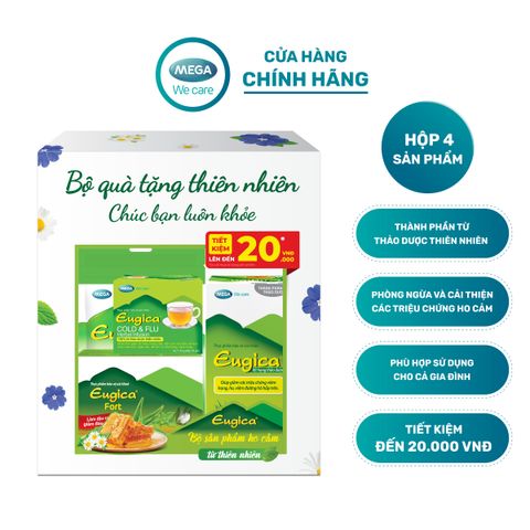  Bộ sản phẩm thảo dược EUGICA phòng ngừa và hỗ trợ giảm các triệu chứng ho cảm (Bộ 4 sản phẩm) 