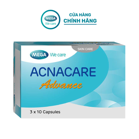  Viên uống bổ sung dưỡng chất cho da mụn ACNACARE ADVANCE hỗ trợ giảm tiết bã nhờn (Hộp 30 viên) 