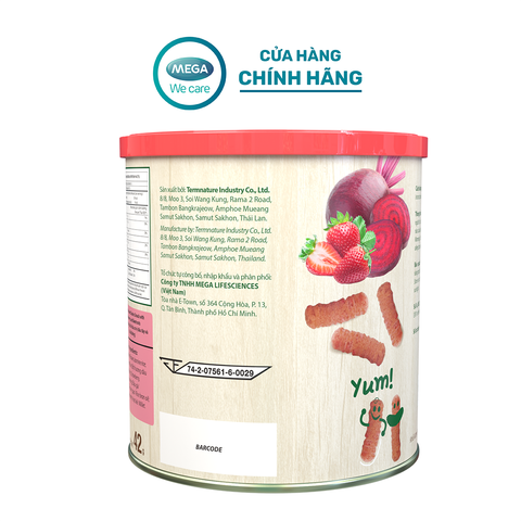  Bánh Snack Ngũ Cốc Hữu Cơ Vị Dâu Tây Và Củ Cải Đường Baby Natura Organic Stick 42g 