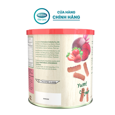  Bánh Snack Ngũ Cốc Hữu Cơ Vị Dâu Tây Và Củ Cải Đường Baby Natura Organic Stick 42g 