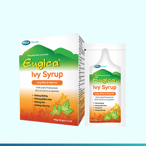  Siro thảo dược cao lá thường xuân hỗ trợ long đờm, giảm ho EUGICA IVY SYRUP  (Hộp 20 gói x 5 ml) 