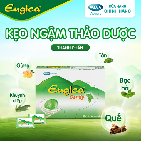  Kẹo ngậm thảo dược EUGICA CANDY (Hộp 100 viên) 