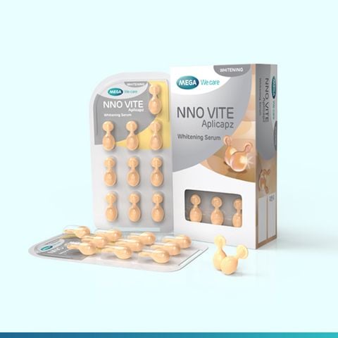  Serum dưỡng trắng da, mờ đốm nâu, đều màu da - Vitamin C, Vitamin E, Bisabolol - NNO VITE Mega We Care (30 viên) 